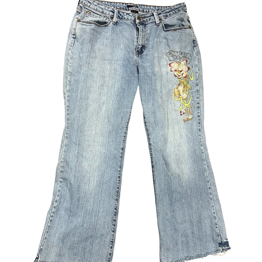 Y2K a.n.a Floral Embroidered flared Women's Jeans size 14 P